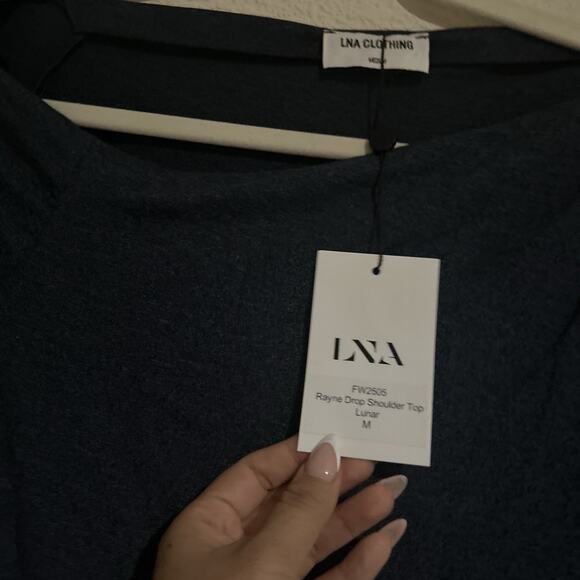 LNA Rayne Drop Shoulder Knit Top Size M NWT $75 - Picture 3 of 5
